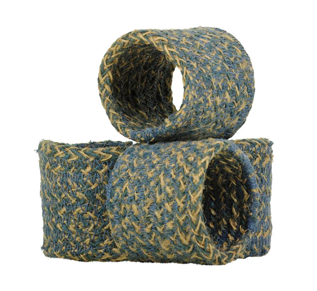 Woven Jute Napkin Rings Set of 4 Gull Grey