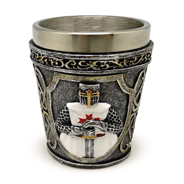 Decorative Medieval White Knight Shot Glass