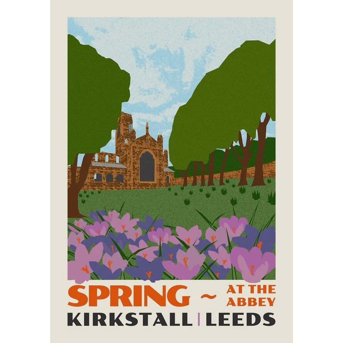 Kirkstall Abbey by Ellie Way A3 Print