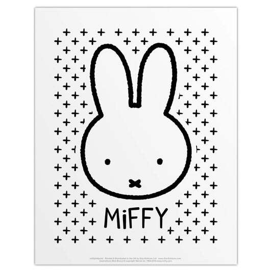 Miffy Face with Crosses Print