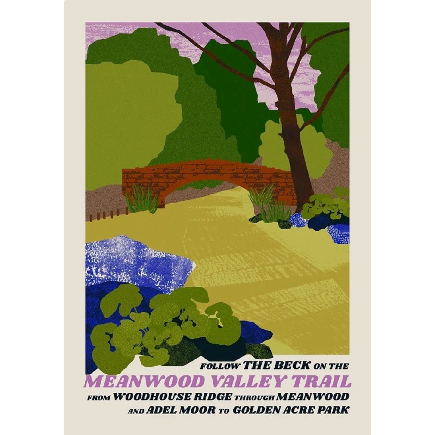 Meanwood Valley Trail by Ellie Way A3 Print