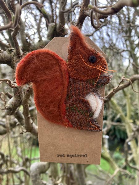 Red Squirrel Woven Badge