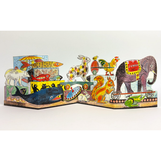 Tin Toys Polar Bear and Elephant Fold-out Greetings Card