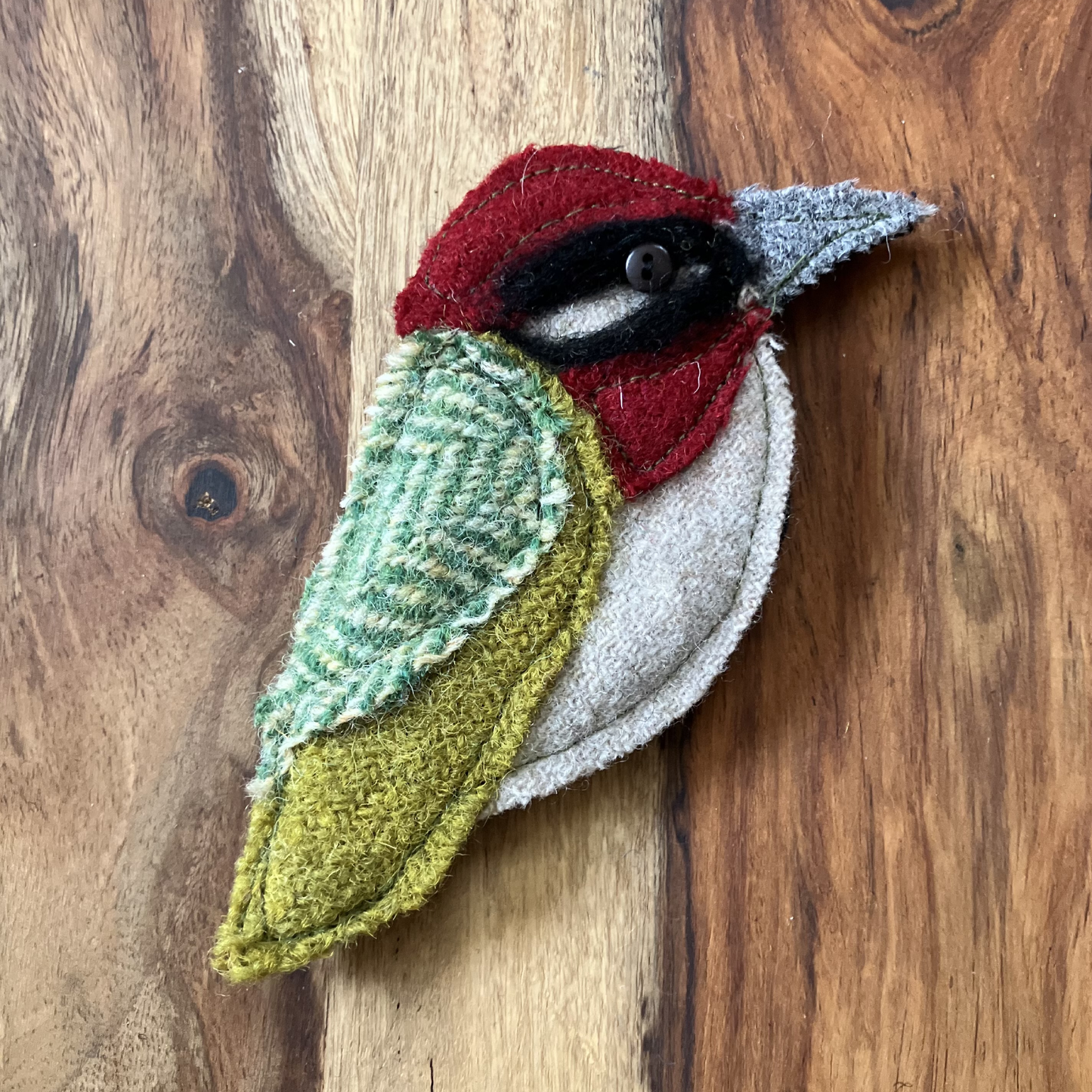 Green Woodpecker Woven Badge