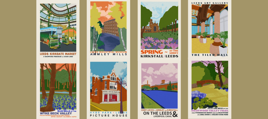 Oddy Locks on the Leeds & Liverpool Canal by Ellie Way A3 Print