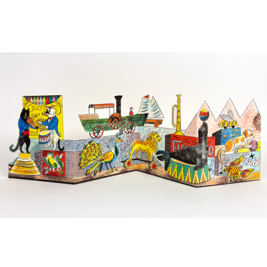 Tin Toys Cats to Dogs Fold-out Greetings Card