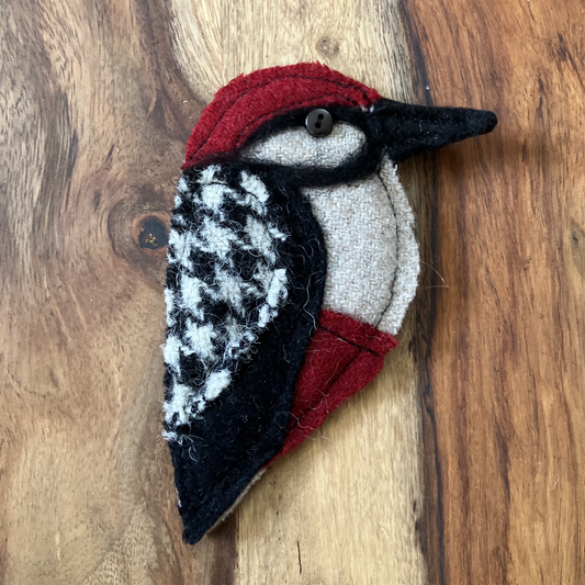 Greater Spotted Woodpecker Woven Badge